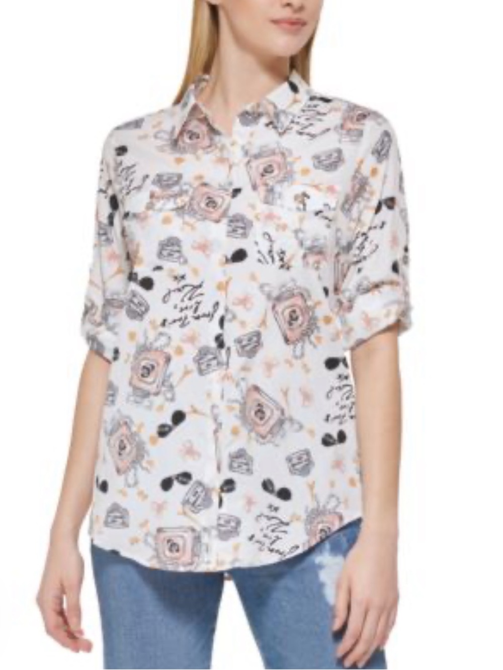 Karl Lagerfeld Paris long sleeve button down shirt